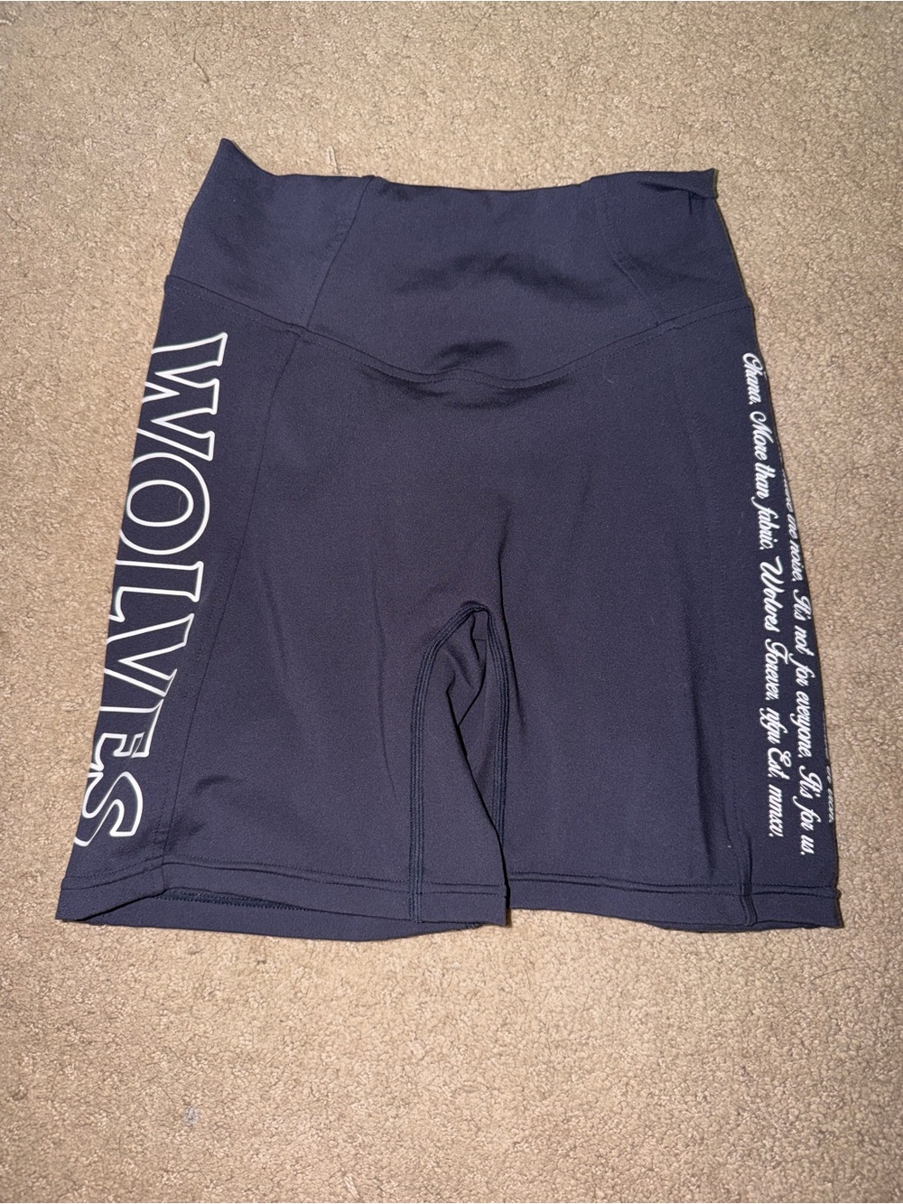 Darc Sport Navy Athletic Bike Shorts with White Side Text